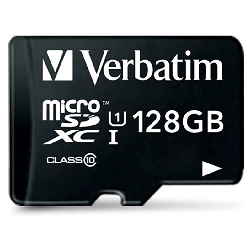 Verbatim Premium microSDXC Klasse 10 minnekort m. 128 GB og kameraadapter