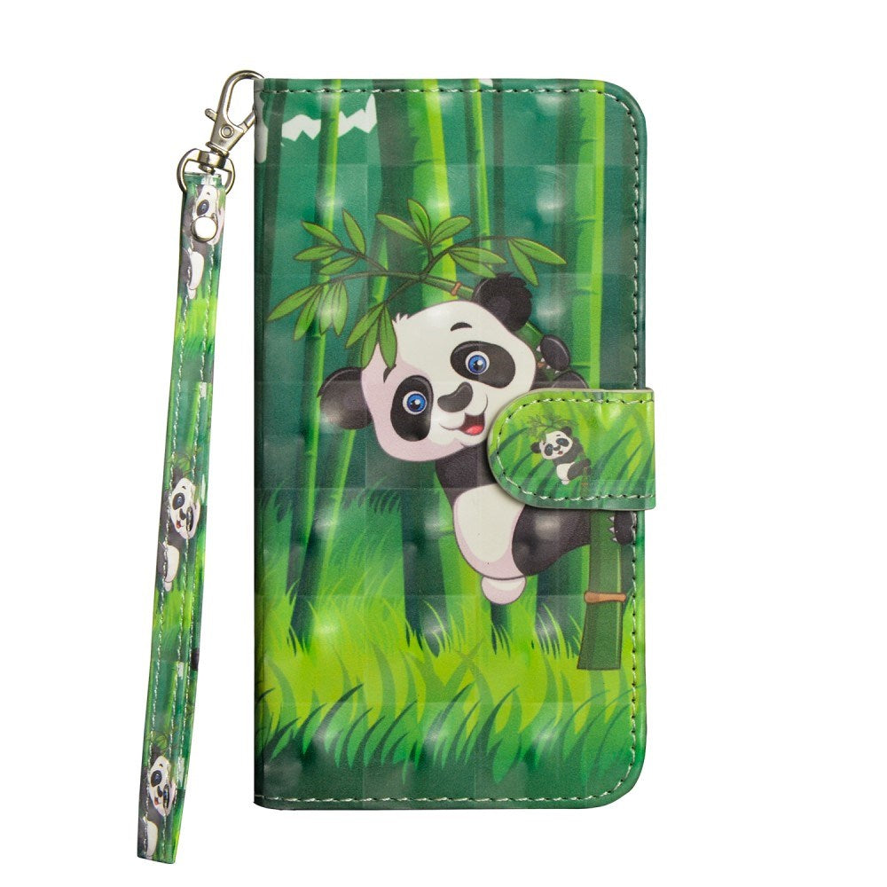 EIDERWOOD iPhone XR Leather Flip Cover m. Lommebok og stropp - Panda