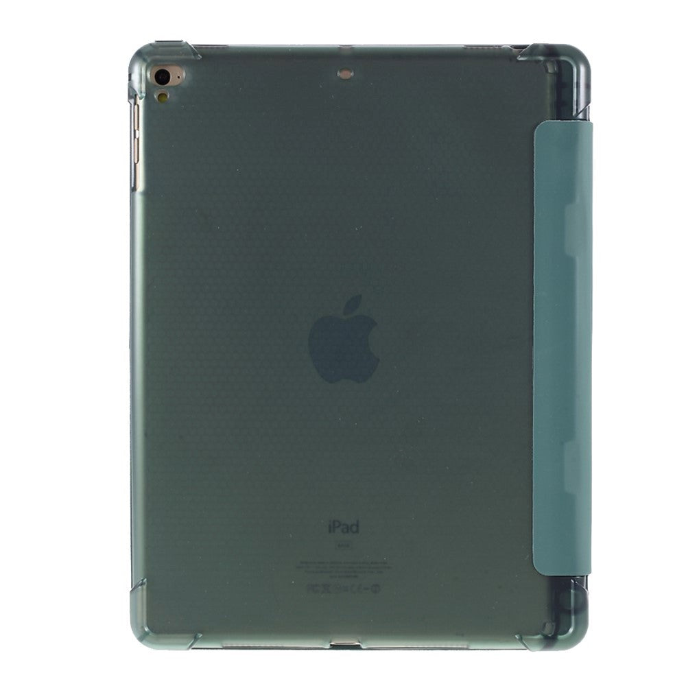 iPad 9.7 (2018-2017) / iPad Air / iPad Air 2 Tri-Fold Flip Cover m. Fleksibel rygg - Mørkegrønn