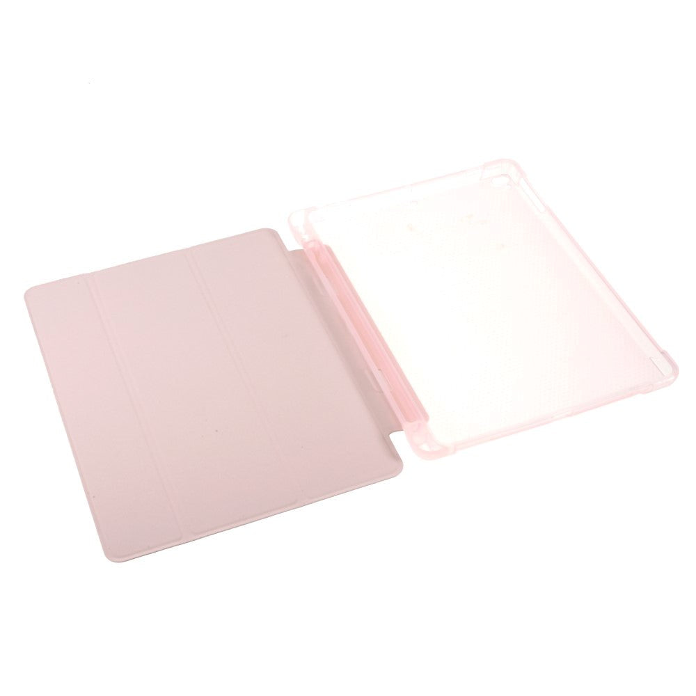 iPad 9.7 (2018-2017) / iPad Air / iPad Air 2 Tri-Fold Flip Cover m. Fleksibel rygg - Rosa