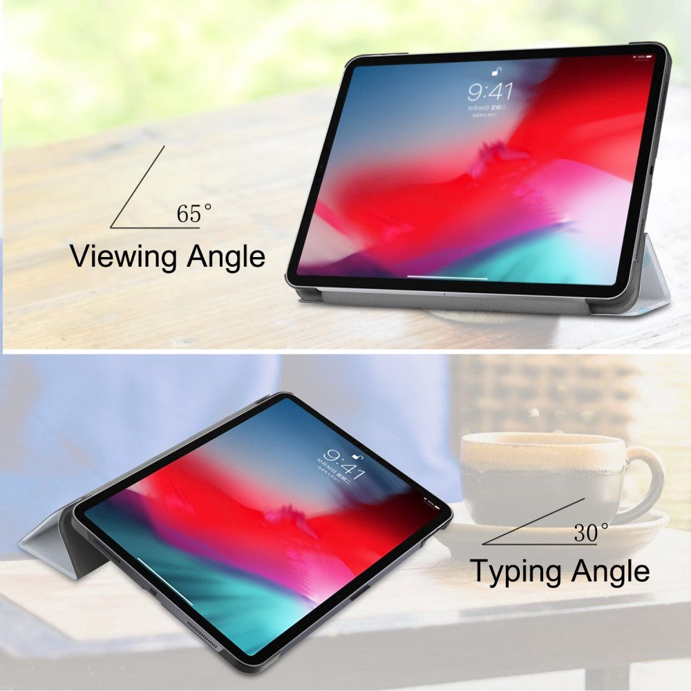 iPad Pro 11" (2018) Skinndeksel m. Tri-fold stativ - Blue Owl
