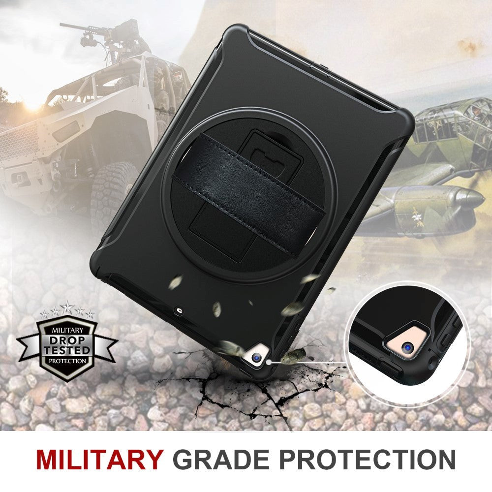 iPad Craftsman-deksel m. 360 graders håndholder og stativfunksjon - svart