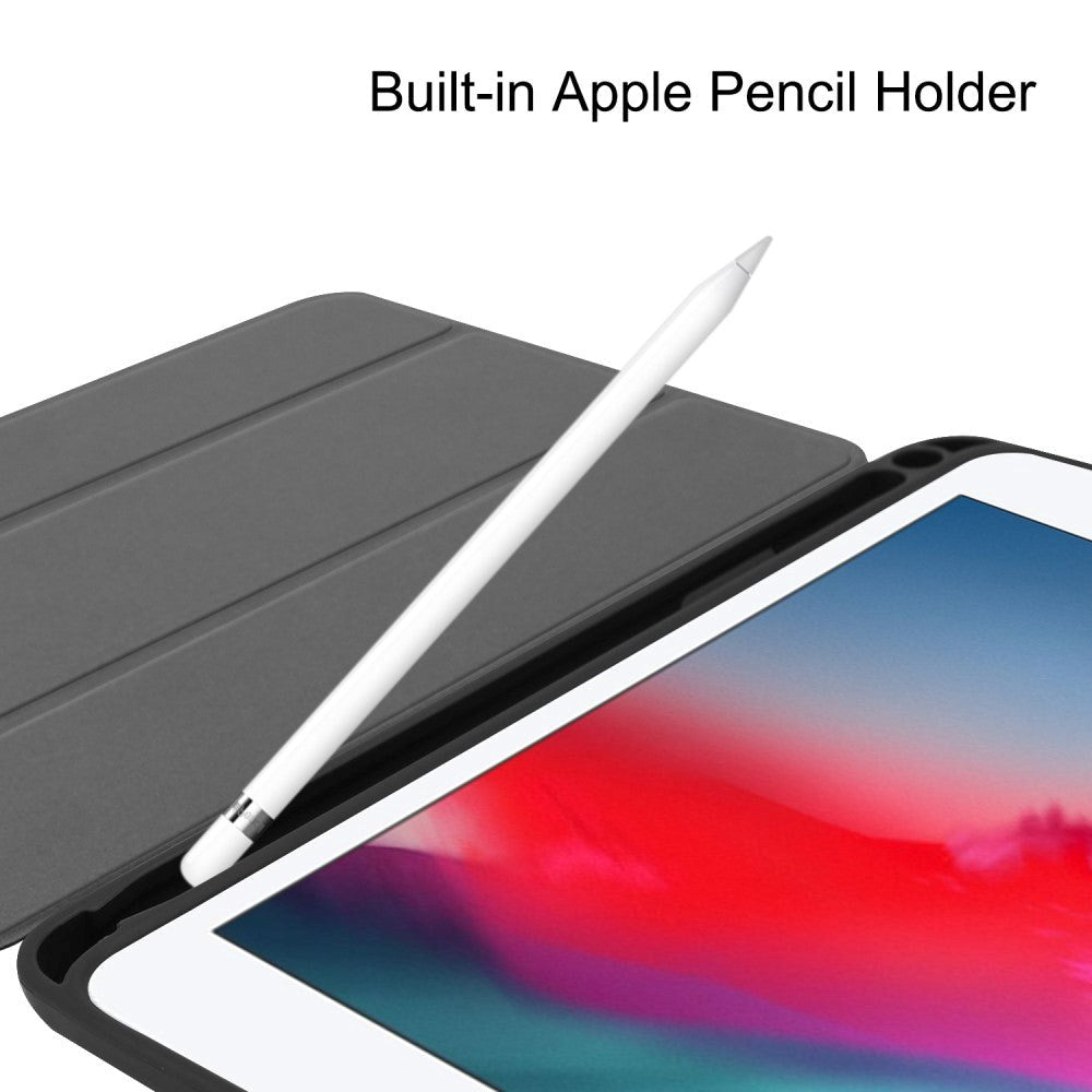 iPad Mini 2019 Flip Cover m. Stativ & Stylus Penneholder - Svart