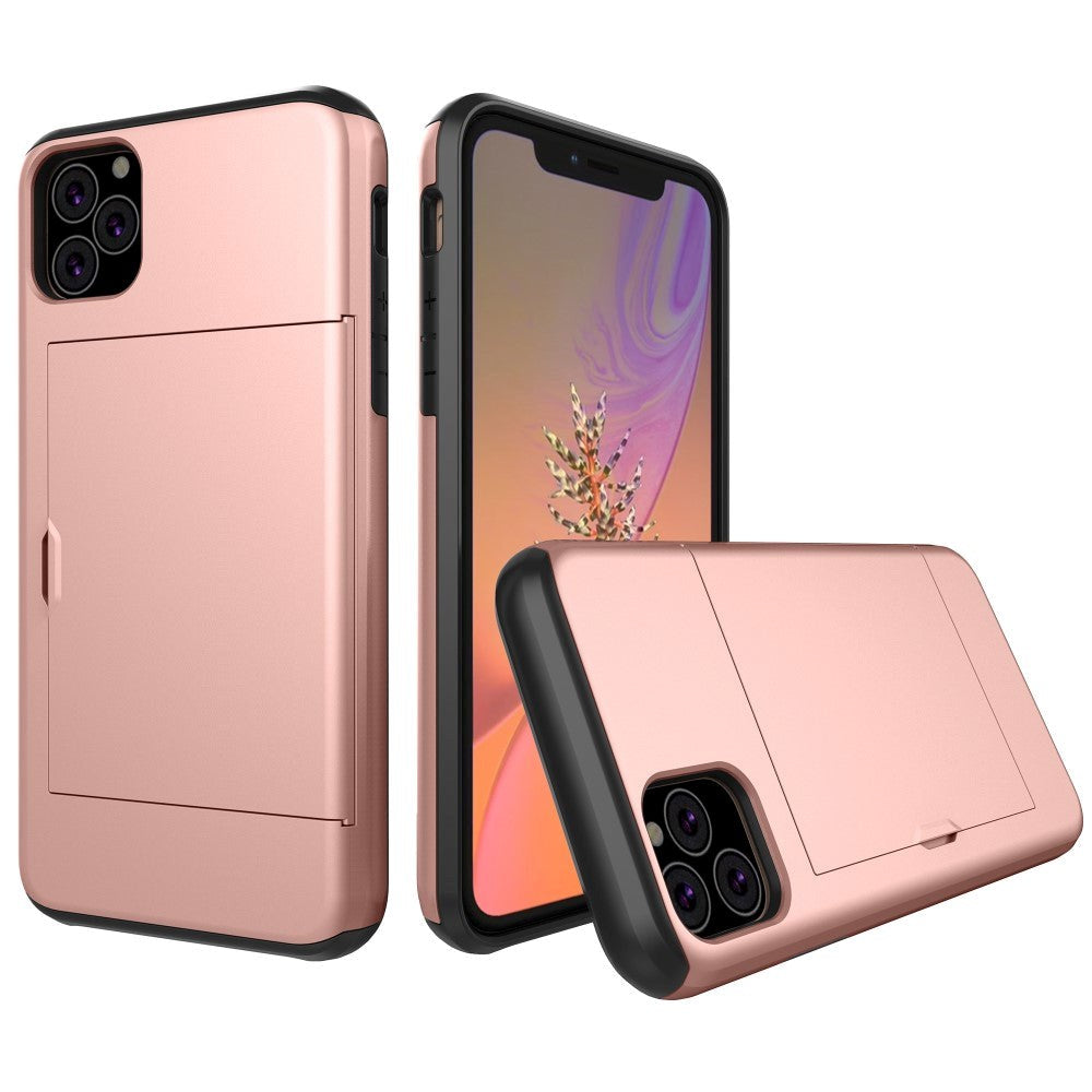 Apple iPhone 11 hardplastdeksel m. Kortholder - Rose Gold
