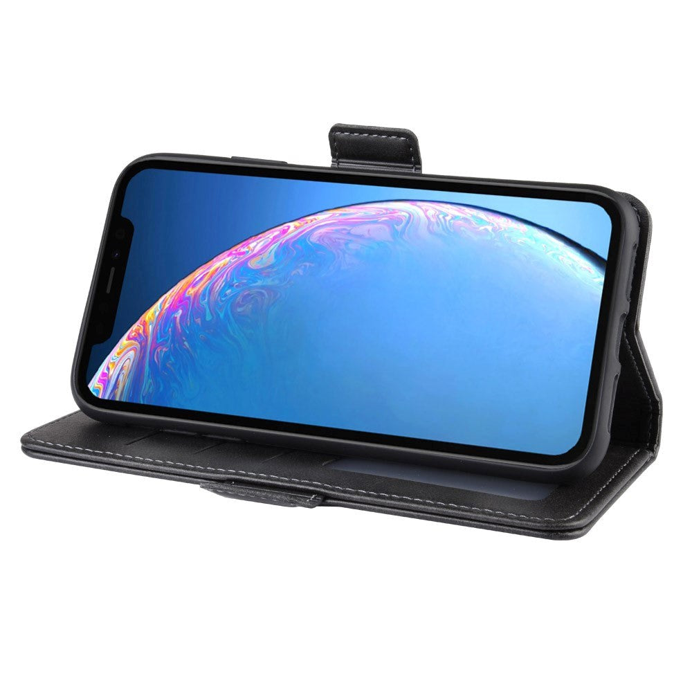 iPhone 11 Leather Flip Cover m. Lommebok - Svart