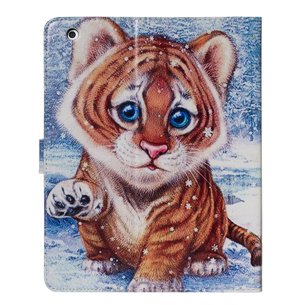 iPad 2/3/4 Læder Flipcover m. Stand - Tigerunge
