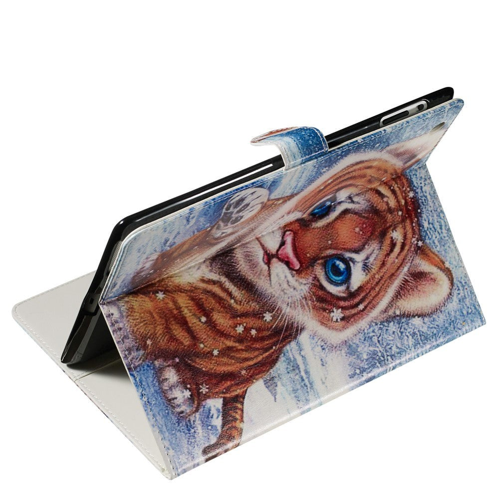 iPad 2/3/4 Læder Flipcover m. Stand - Tigerunge