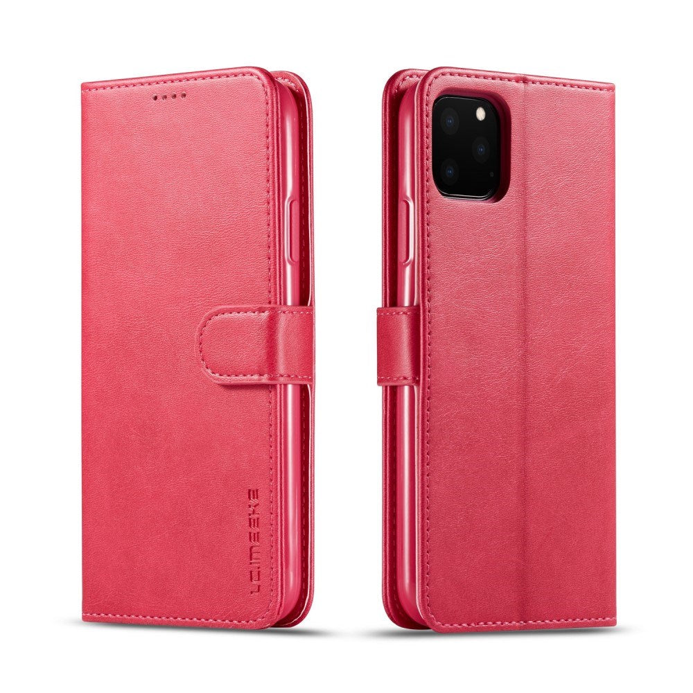 Flip-deksel i kunstskinn m. Kortholder og stativ - iPhone 11 Pro Max - Rosa