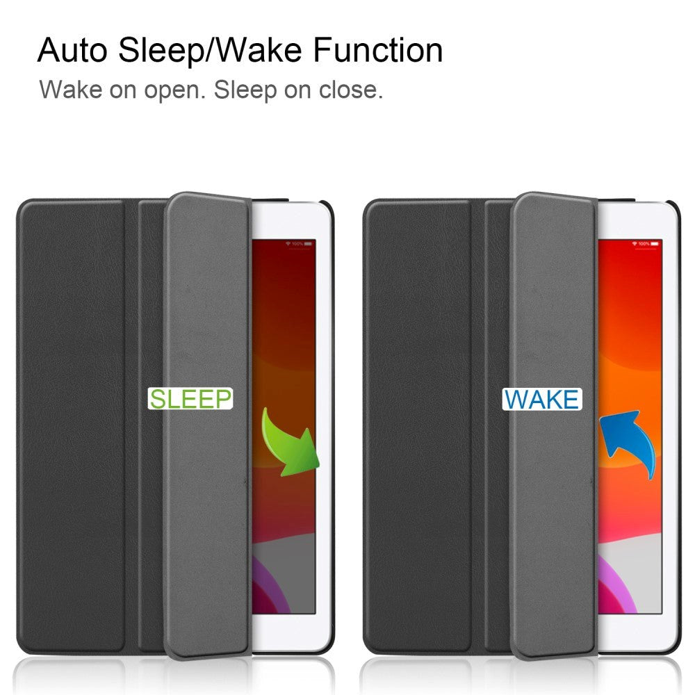 Apple iPad 10,2" (2021 / 2020 / 2019) Flip-deksel i skinn med stativ - svart