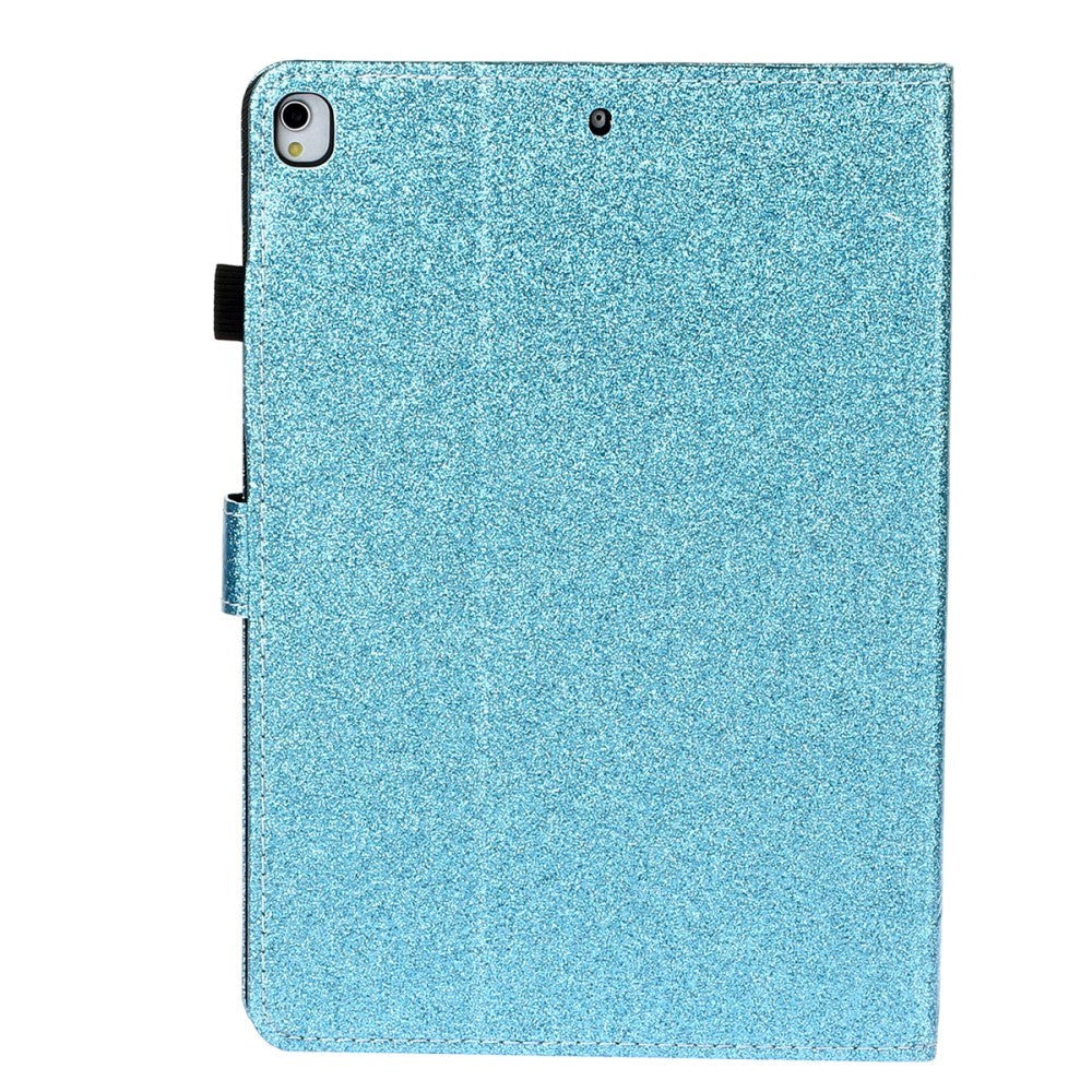 iPad 10,2" (2021 / 2020 / 2019) Glitterdeksel med Flip Stand & Kortholder - Glitter Blue