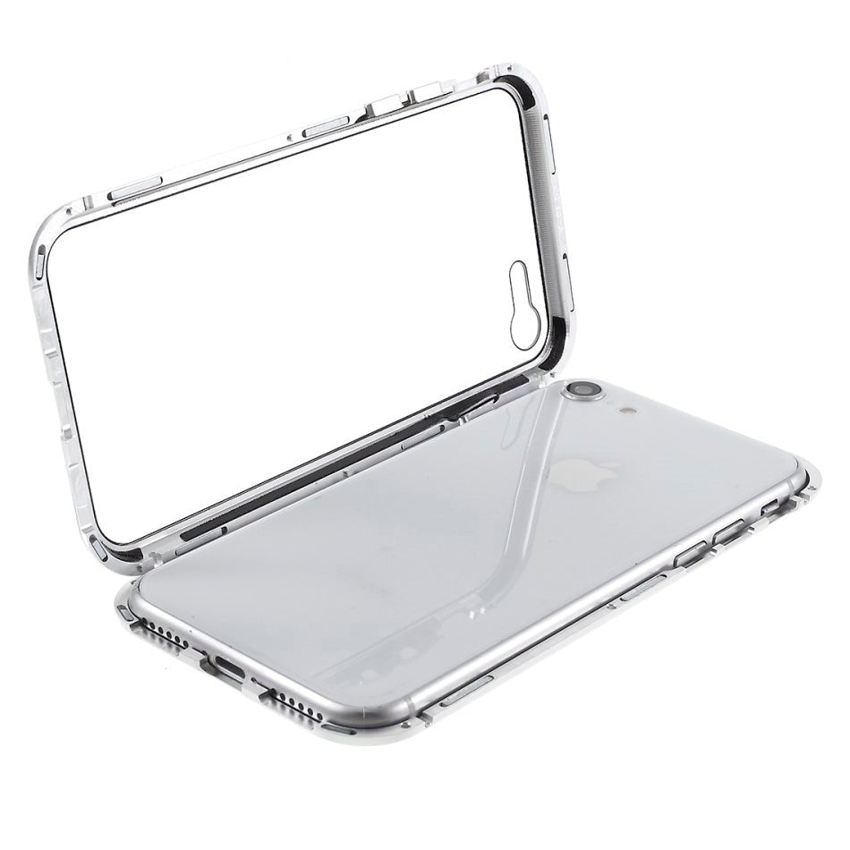 iPhone SE (2022/2020)/8/7 360⁰ magnetisk deksel m. Glass foran og bak - sølv