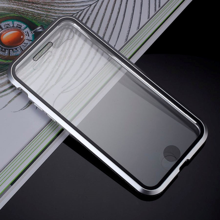 iPhone SE (2022/2020)/8/7 360⁰ magnetisk deksel m. Glass foran og bak - sølv