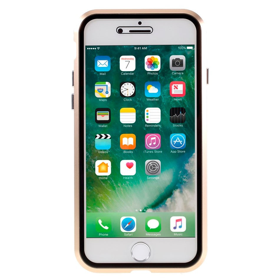 iPhone SE (2022/2020)/8/7 360⁰ magnetisk deksel m. Glass foran og bak - gull