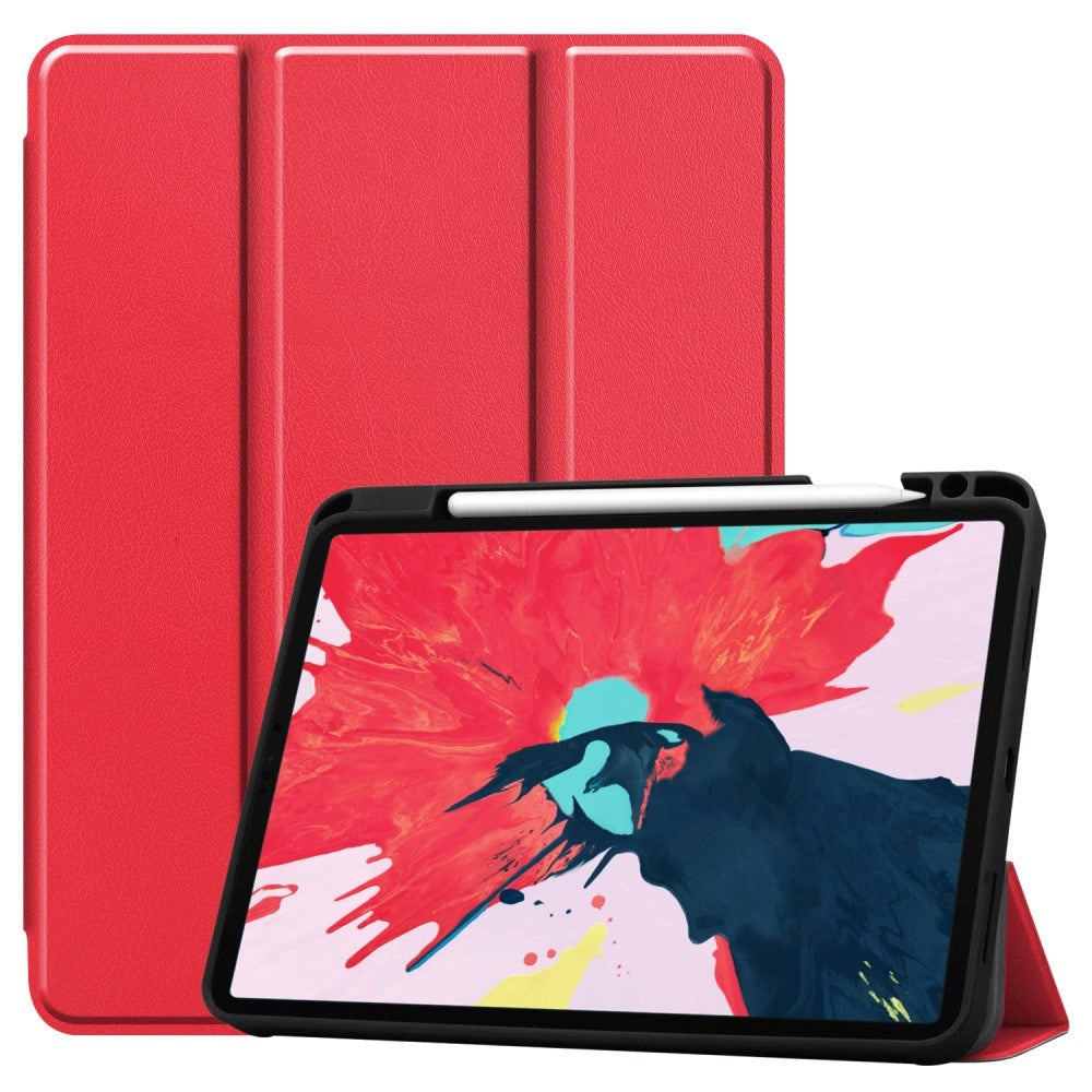 iPad Pro 11" (2022/2021/2020/2018) / iPad Air (2022 / 2020) Tri-fold Læder Cover m. Stander & Wake-Up - Rød
