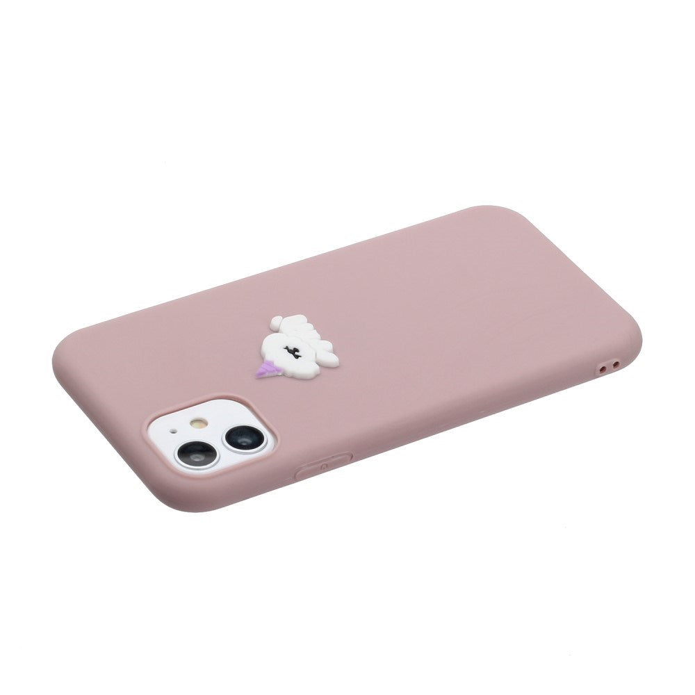 EIDERWOOD iPhone 11 Silikondeksel - Dekorativ figur - Rosa / Hund