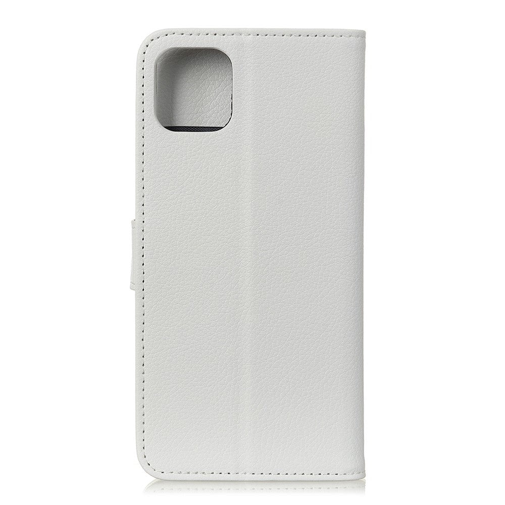 iPhone 12 / 12 Pro Leather Flip Cover m. Lommebok - Hvit