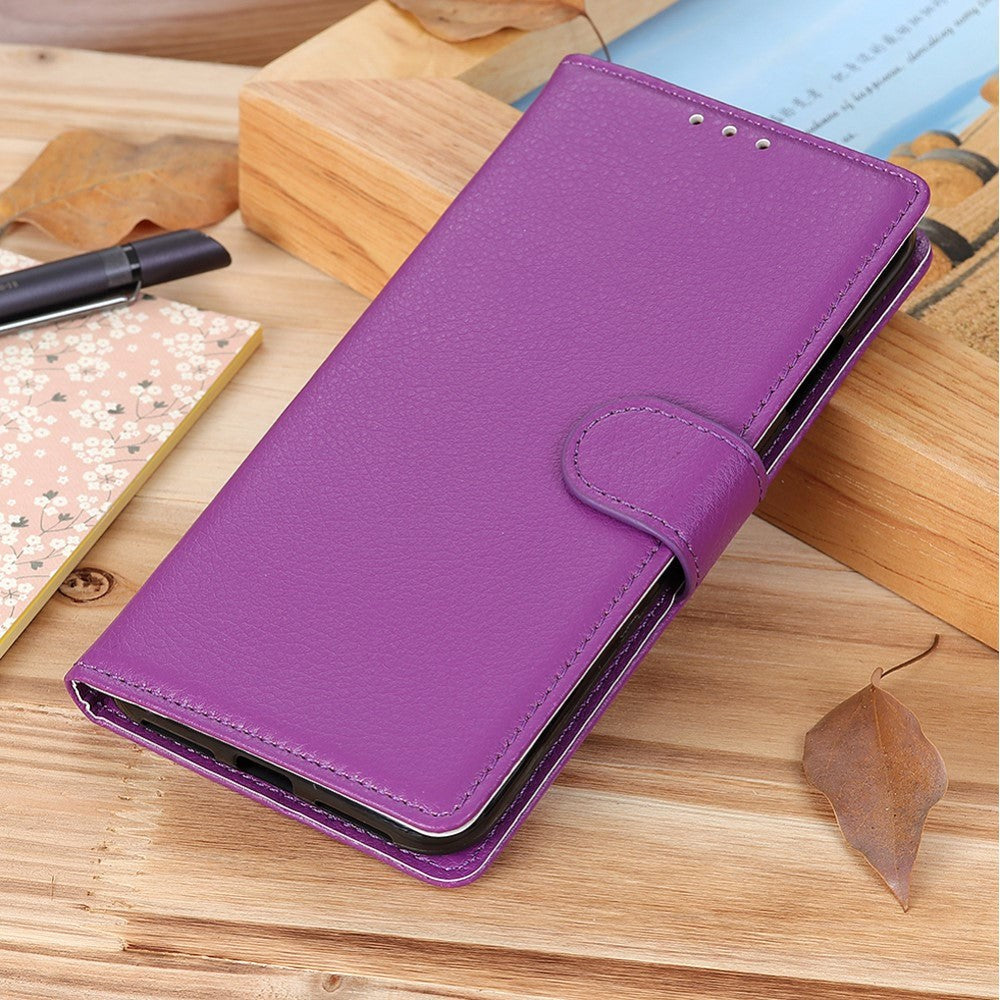 iPhone 12 / 12 Pro Leather Flip Cover m. Lommebok - Lilla
