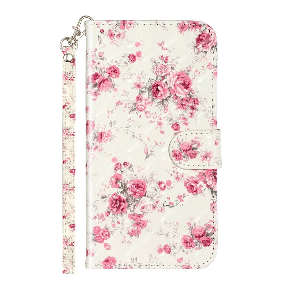 EIDERWOOD iPhone XR Leather Flip Cover m. Veske og stropp - blomster