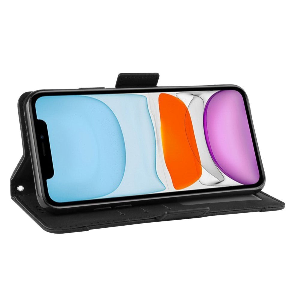 iPhone 12 / 12 Pro Blank Cover m. Stor lærlommebok - svart