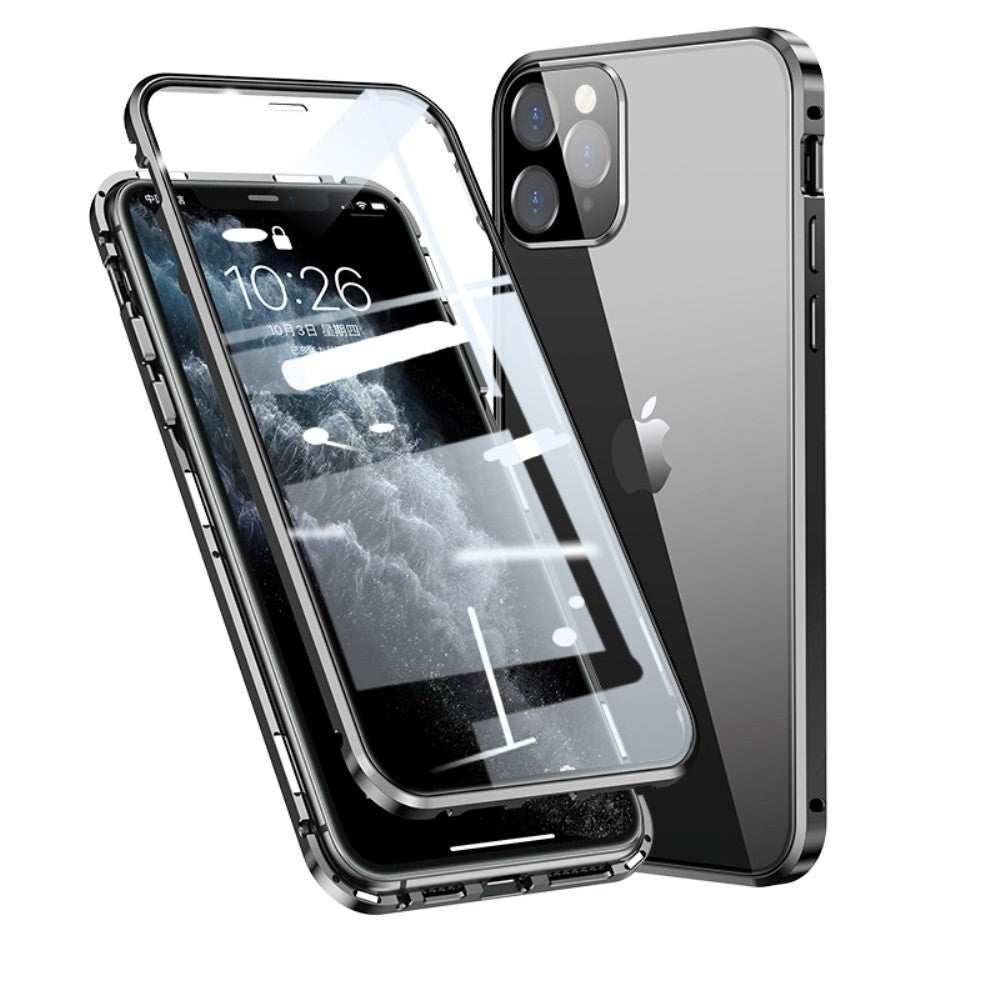 iPhone 11 Pro Max 360 Graders Magnetisk Cover m. Glas Bagside & Forside - Sort