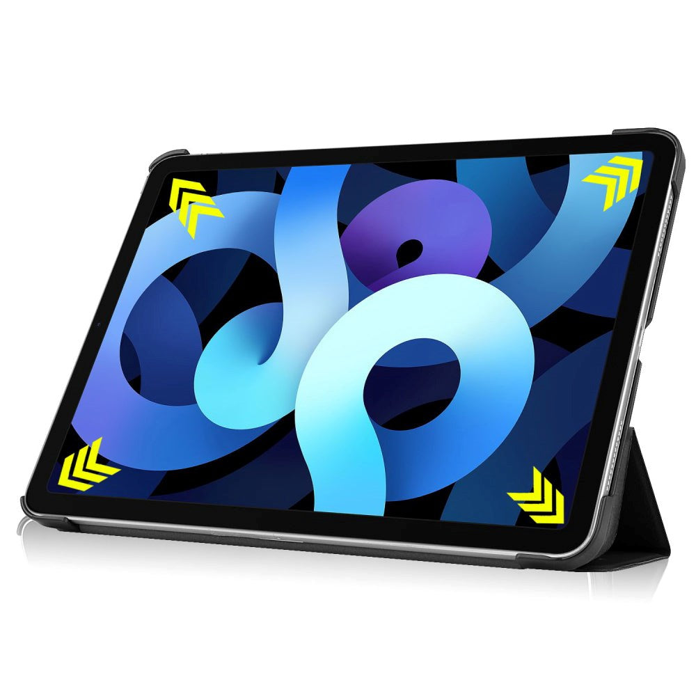 EIDERWOOD iPad Air 10,9-11" (2025-2020) Tri-Fold Leather Flip Cover m. Stylus Pen Holder - Svart