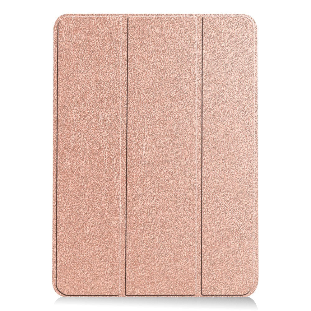 EIDERWOOD iPad Air 10,9-11" (2025-2020) Tri-Fold Leather Flip Cover m. Stylus Pen Holder - Rose Gold