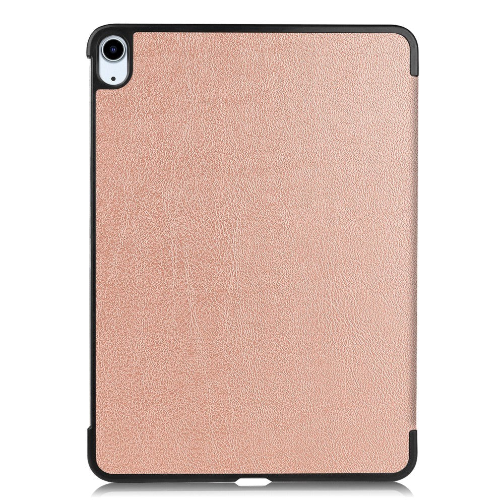 EIDERWOOD iPad Air 10,9-11" (2025-2020) Tri-Fold Leather Flip Cover m. Stylus Pen Holder - Rose Gold