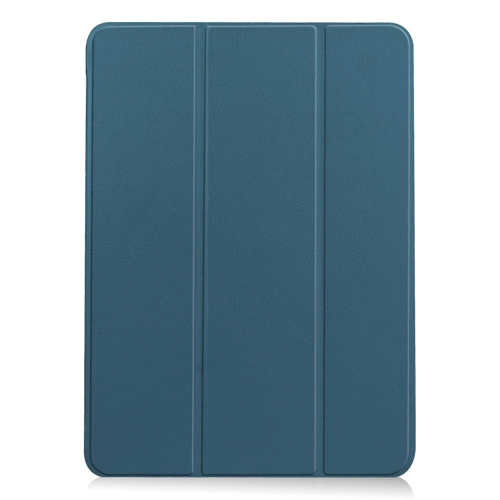 EIDERWOOD iPad Air 10,9-11" (2025-2020) Flip-deksel i skinn m. Stylus-pennholder og tri-fold - blå/grønn