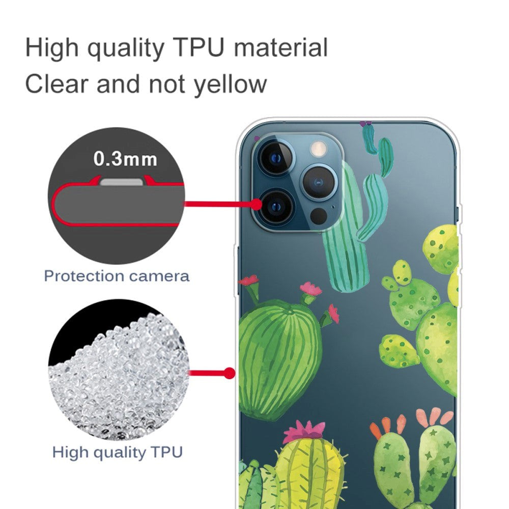 iPhone 13 Pro Max fleksibelt plastdeksel - kaktus