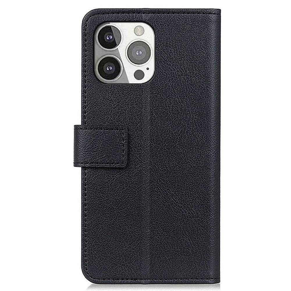 iPhone 13 Pro Single Leather Flip Cover m. Lommebok - Svart