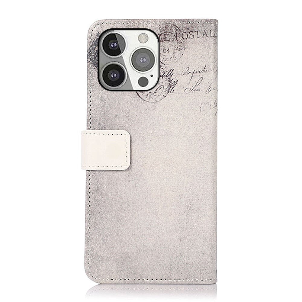 iPhone 13 Pro Leather Flip Cover m. Lommebok - Katt med hjerte