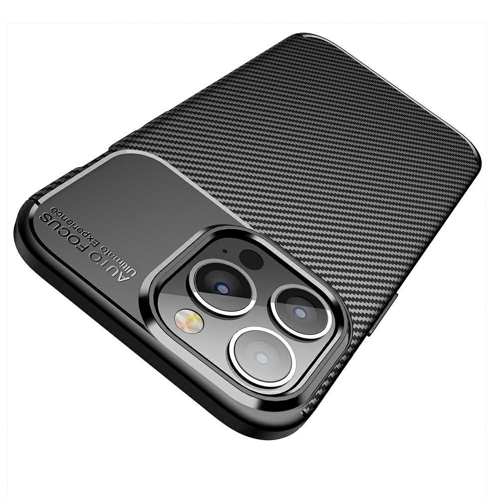 iPhone 13 Pro Carbon Fiber fleksibelt plastdeksel - svart