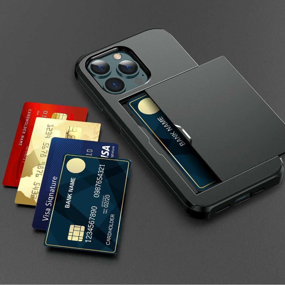 iPhone 13 Pro Craftsman-deksel m. Kortholder - Sort