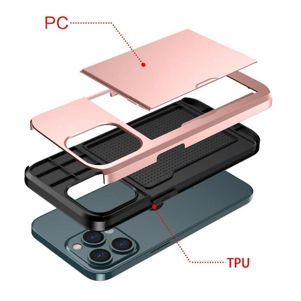 iPhone 13 Pro Max Craftsman-deksel m. Kortholder - Blå