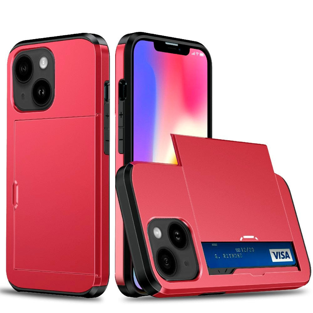 iPhone 13 Craftsman Cover m. Kortholder - Rød