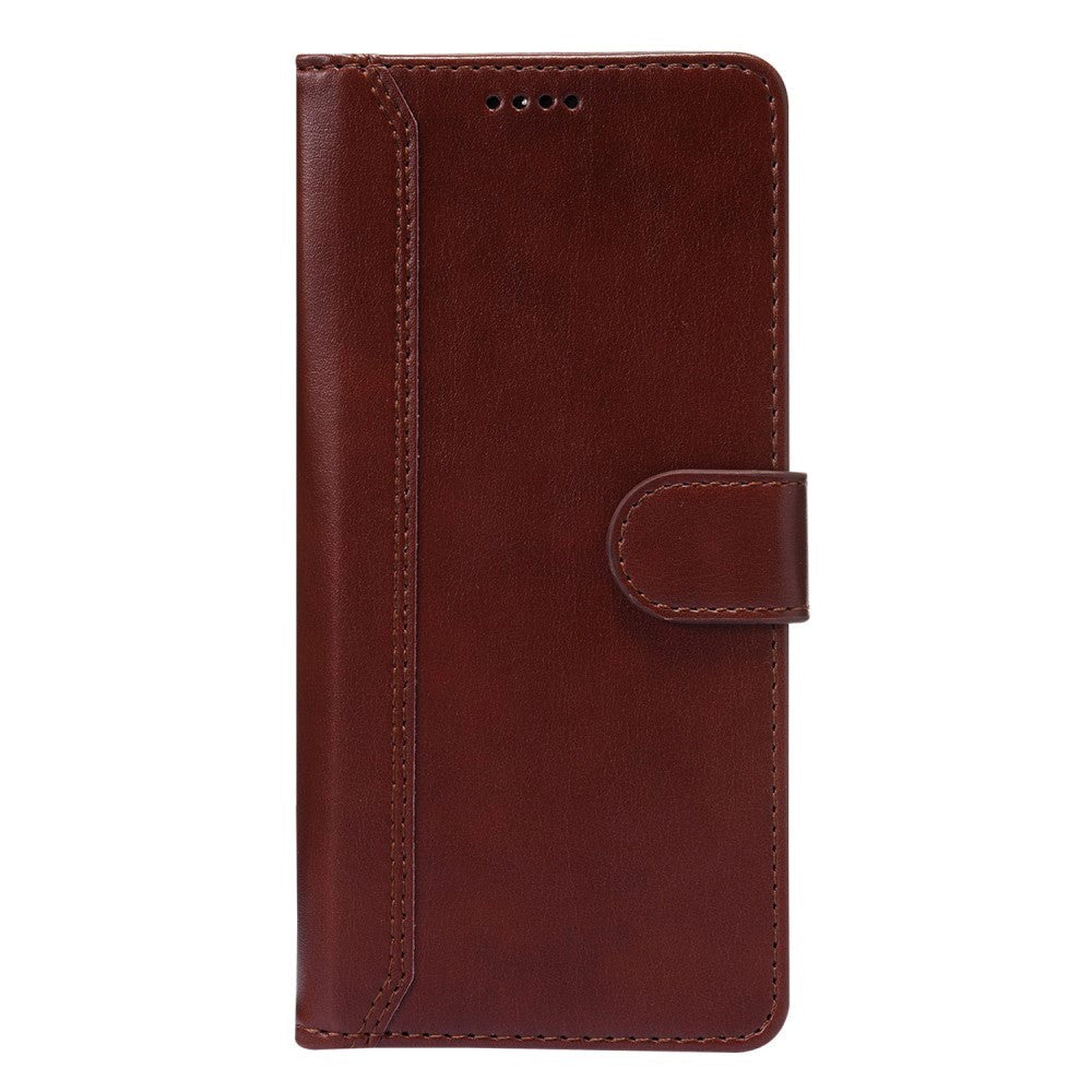 iPhone SE (2022 / 2020) / 8 / 7 Flip Cover m. Lommebok - Vertikal søm - Brun