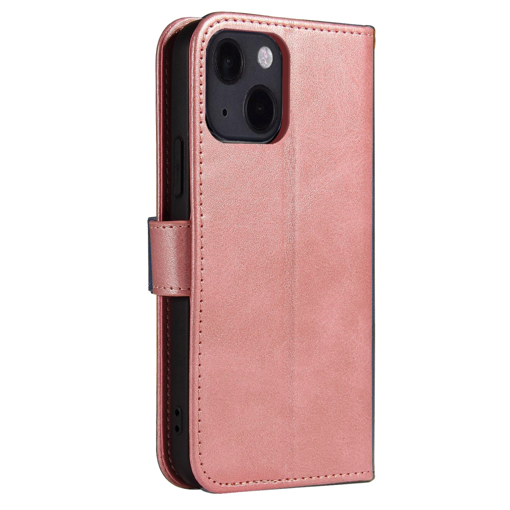 iPhone 13 Mini Leather Flip Cover m. Lommebok og magnetisk lukking - Rose gull