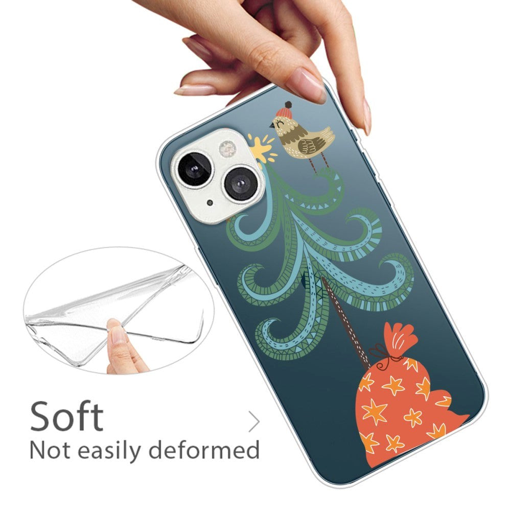 iPhone 13 plast juledeksel - Gjennomsiktig - Juletre m. Gavepose