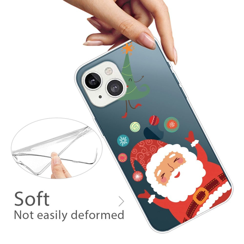 iPhone 13 Plastik Jule Cover - Gennemsigtig - Sød Julemand