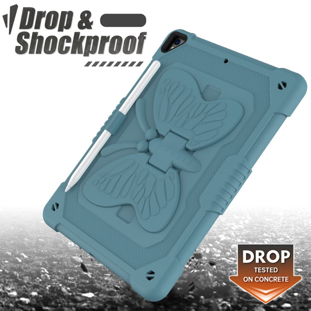 iPad 10.2" (2021 / 2020 / 2019) Butterfly Kickstand Børne cover - Mørkegrøn
