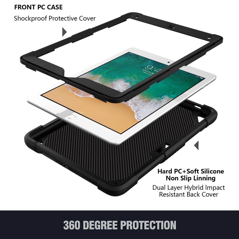 iPad (2018) / iPad (2017) / iPad Air 2 Butterfly Kickstand Kids Case - Svart