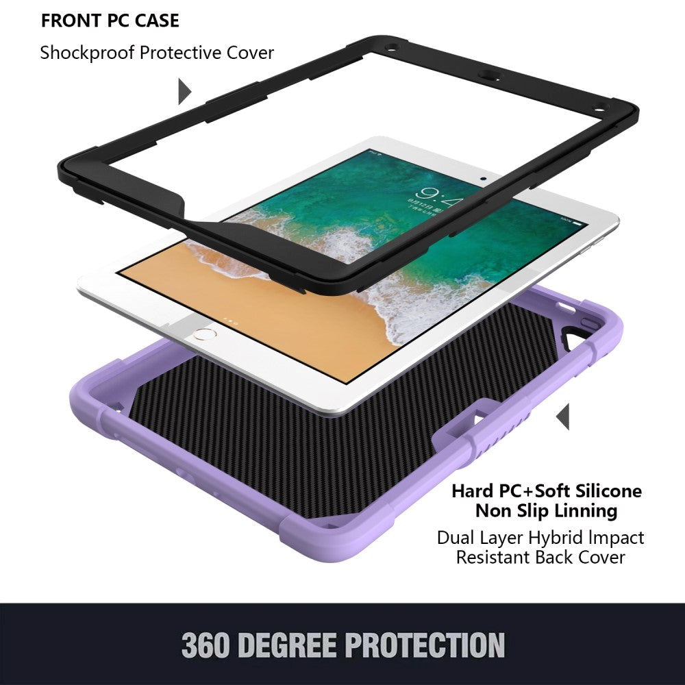 iPad (2018) / iPad (2017) / iPad Air 2 Butterfly Kickstand Børne Cover - Lilla