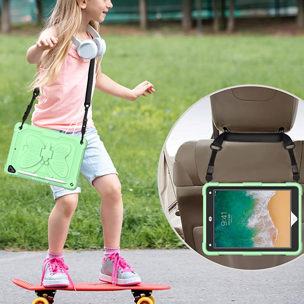 iPad (2018) / iPad (2017) / iPad Air 2 Butterfly Kickstand Kids Case - Grønn