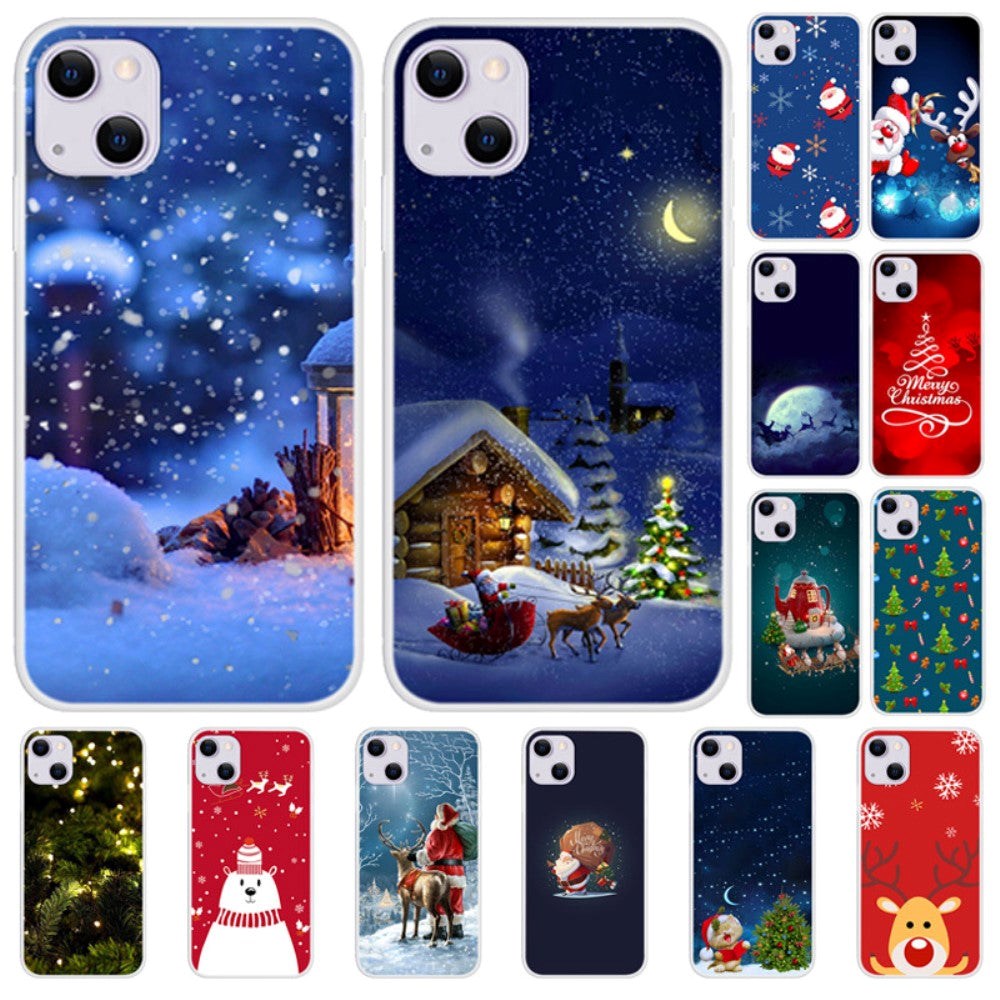iPhone 13 fleksibelt plast julebakdeksel - hele familien