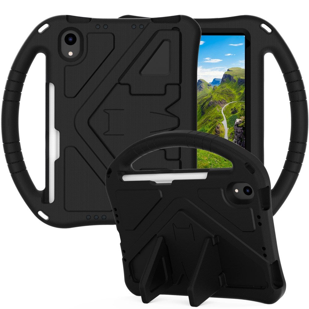 EIDERWOOD barnevennlig deksel for iPad mini (2024) / mini (2021) med støtteben - svart