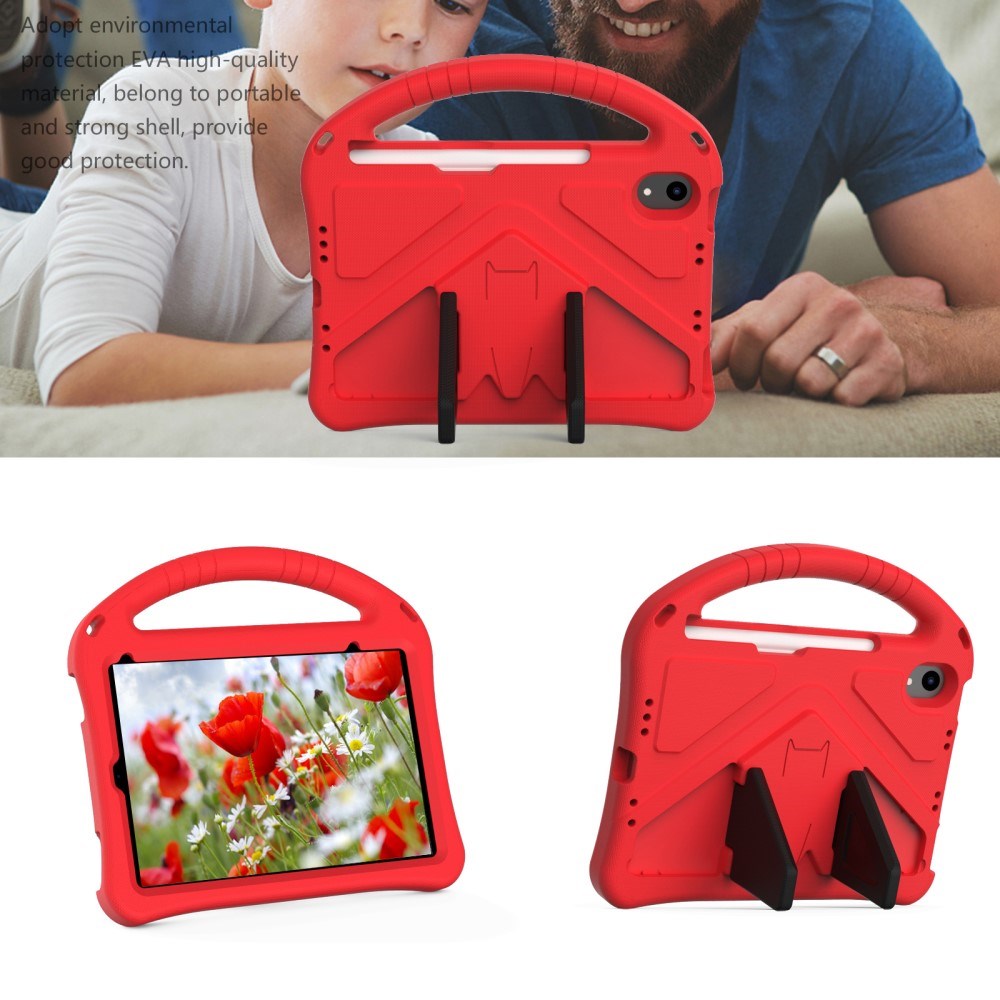 EIDERWOOD Barnevennlig deksel til iPad mini (2024) / mini (2021) med stativ - rød