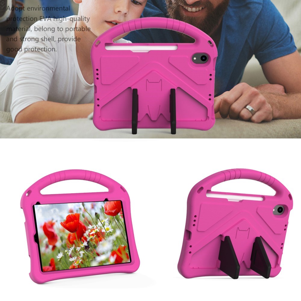 EIDERWOOD barnevennlig deksel for iPad mini (2024) / mini (2021) med støtteben - rosa