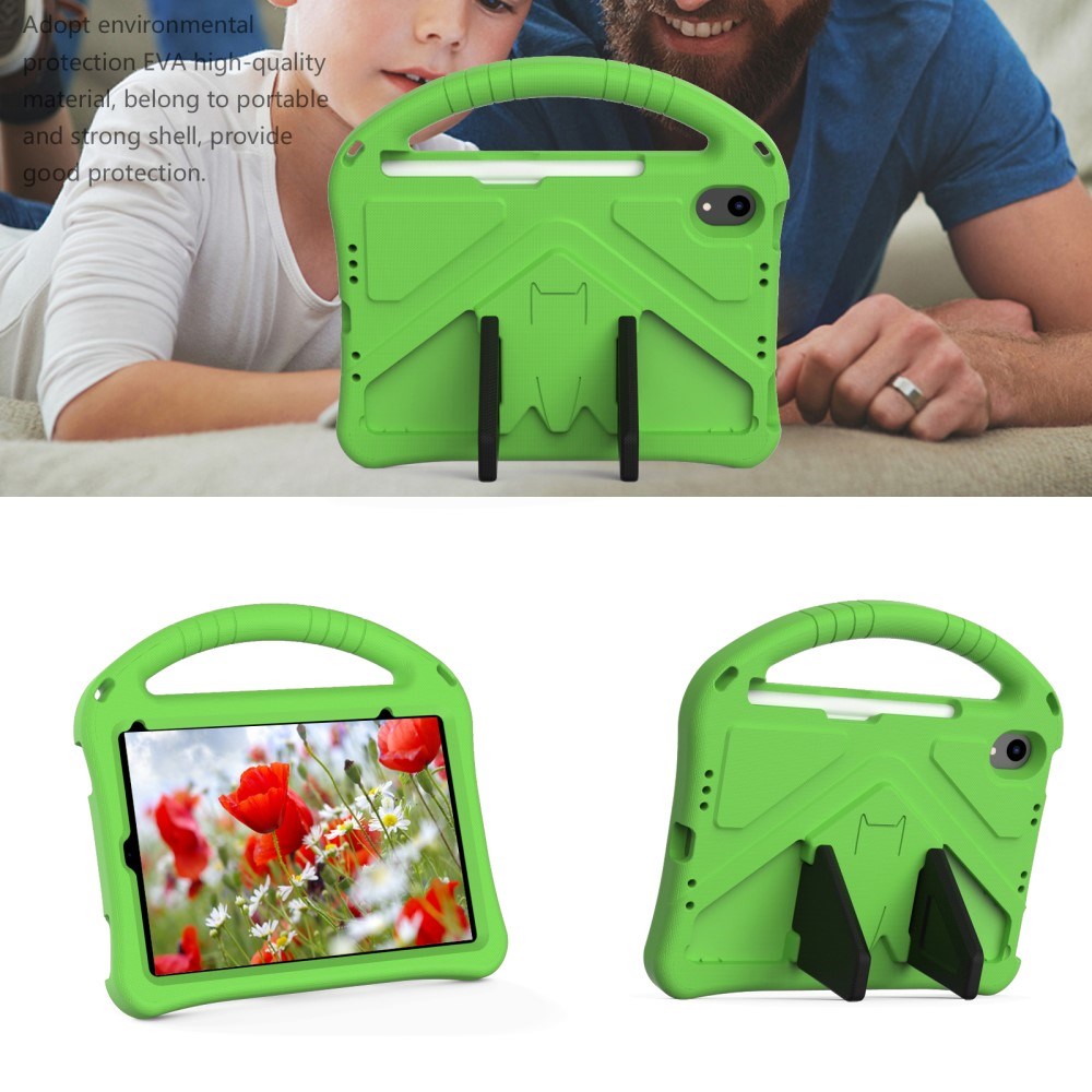 EIDERWOOD Barnevennlig deksel for iPad mini (2024) / mini (2021) med Kickstand - Grønn