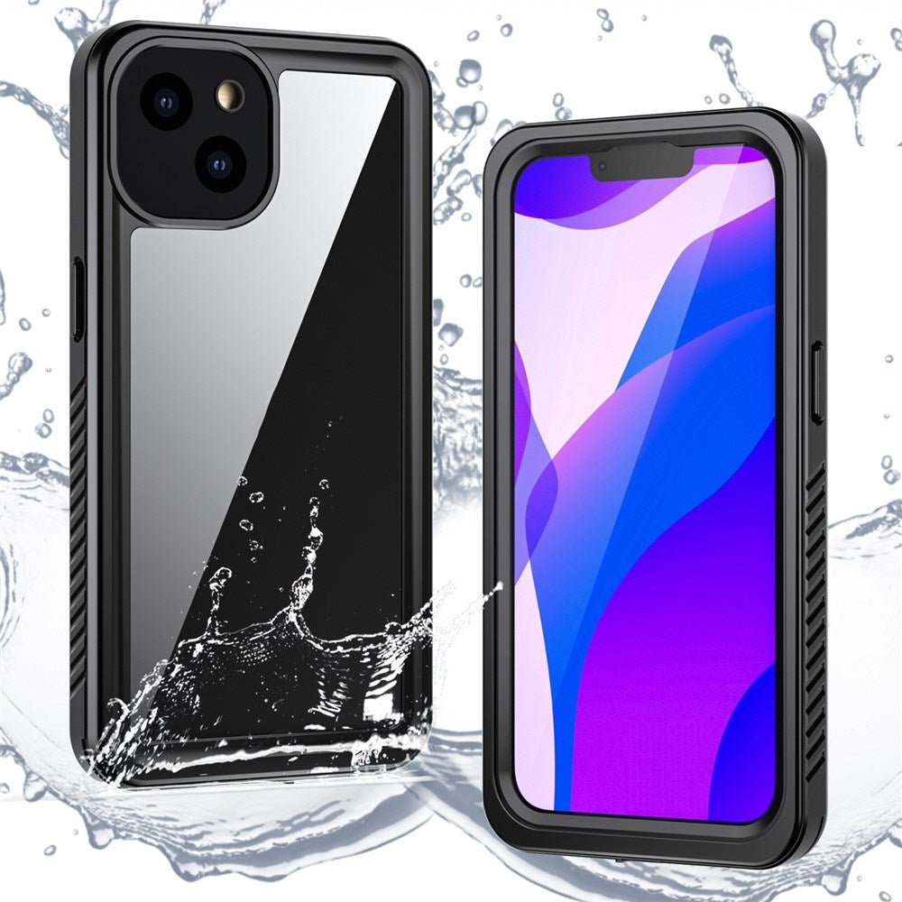 iPhone 13 IP68 Støv- & Vandtæt Case - Gennemsigtig / Sort