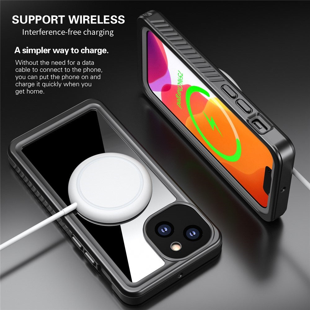 iPhone 13 Mini IP68 Støv- & Vandtæt Case - Gennemsigtig / Sort